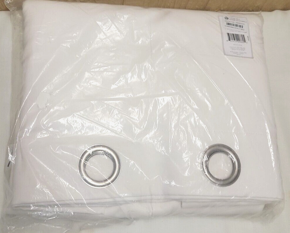 Exclusive Set of Home Curtains White Sateen Grommet Curtain Panels 52"x108"